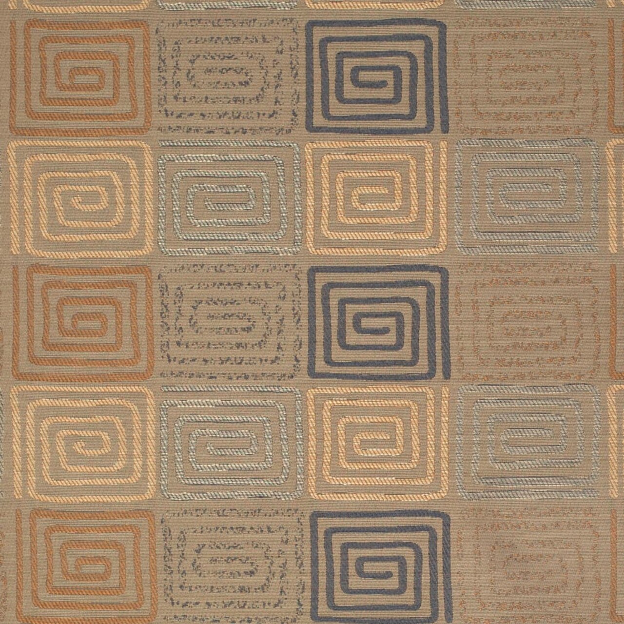 Oxford - Blue Abstract Geometric,greek Key Upholstery Fabric 54 Inches"